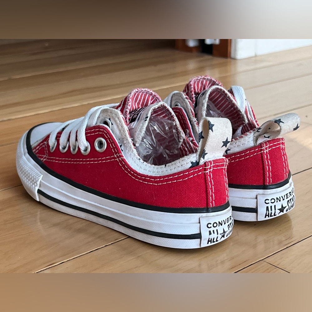 Converse Red and White Kids Sneakers - Picture 15 of 16